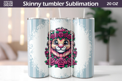 Lion Tumbler Wrap | Animal Floral Tumbler Product Image 1