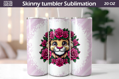 Lion Tumbler Wrap | Animal Floral Tumbler Product Image 1