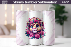 Lion Tumbler Wrap | Animal Floral Tumbler Product Image 1