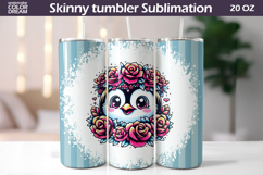 Penguin Tumbler Wrap | Animal Floral Tumbler Product Image 1
