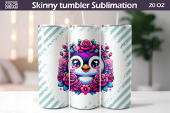 Penguin Tumbler Wrap | Animal Floral Tumbler Product Image 1