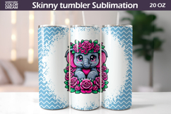 Elephant Tumbler Wrap | Animal Floral Tumbler Product Image 1