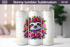 Sloth Tumbler Wrap | Animal Floral Tumbler Product Image 1