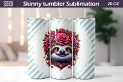 Sloth Tumbler Wrap | Animal Floral Tumbler Product Image 1