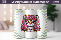 Tiger Tumbler Wrap | Animal Floral Tumbler Product Image 1