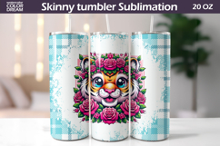 Tiger Tumbler Wrap | Animal Floral Tumbler Product Image 1