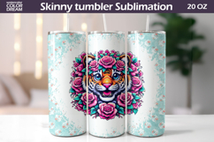 Tiger Tumbler Wrap | Animal Floral Tumbler Product Image 1