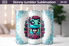 Turtle Floral Tumbler Wrap | Animal Floral Tumbler Product Image 1