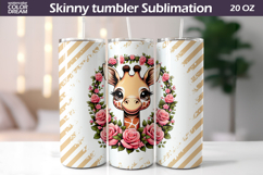 Giraffe Floral Tumbler Wrap | Animal Floral Tumbler Product Image 1
