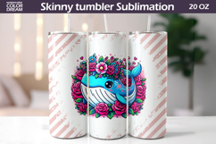 Whale Floral Tumbler Wrap | Animal Floral Tumbler Product Image 1