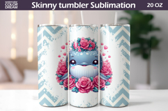 Whale Floral Tumbler Wrap | Animal Floral Tumbler Product Image 1