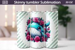 Whale Floral Tumbler Wrap | Animal Floral Tumbler Product Image 1