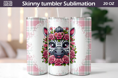 Zebra Floral Tumbler Wrap | Animal Floral Tumbler Product Image 1