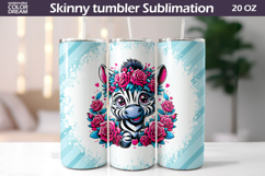 Zebra Floral Tumbler Wrap | Animal Floral Tumbler Product Image 1