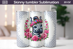 Zebra Floral Tumbler Wrap | Animal Floral Tumbler Product Image 1