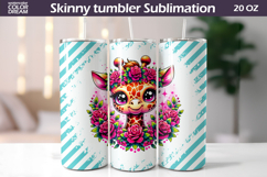 Giraffe Floral Tumbler Wrap | Animal Floral Tumbler Product Image 1