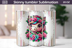 Horse Floral Tumbler Wrap | Animal Floral Tumbler Product Image 1
