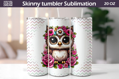 Owl Floral Tumbler Wrap | Animal Floral Tumbler Product Image 1