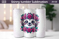 Sloth Floral Tumbler Wrap | Animal Floral Tumbler Product Image 1