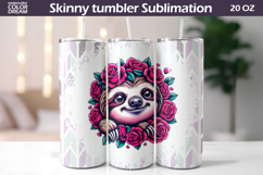 Sloth Floral Tumbler Wrap | Animal Floral Tumbler Product Image 1
