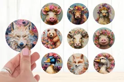 Animal Round Sticker Png Bundle Farm Animal Stickers 