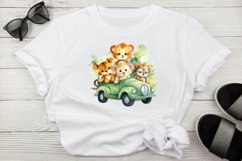 Animal Safari On Car, Baby, Baby Animal, Cute Baby Animal, Funny Animal, Birthday, Birthday Clipart, Birthday Boy, Birthday Girl, Birthday Animal, Baby Animal Safari, Animal Safari Clipart, Baby Animal Design, Baby Animal Watercolor, Baby Animal Vector, B