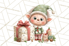 Christmas Animal Santa and Elves Mini World Clipart PNG Product Image 2
