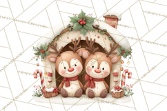 Christmas Animal Santa and Elves Mini World Clipart PNG Product Image 2