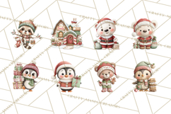 Christmas Animal Santa and Elves Mini World Clipart PNG Product Image 3