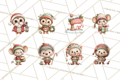 Christmas Animal Santa and Elves Mini World Clipart PNG Product Image 7