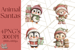 Christmas Animal Santa and Elves Mini World Clipart PNG Product Image 1