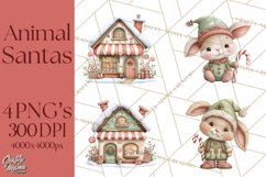 Christmas Animal Santa and Elves Mini World Clipart PNG Product Image 1