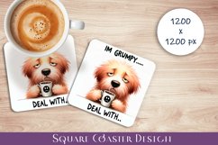 Funny dog Sarcastic Quotes Coaster Sublimation Design Product Image 1