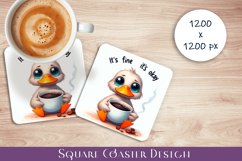 Funny duck Sarcastic Quotes Coaster Sublimation Design Product Image 1