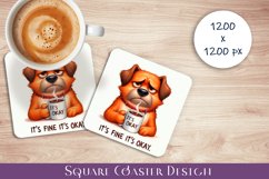 Funny dog Sarcastic Quotes Coaster Sublimation Design Product Image 1