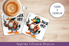 Funny duck Sarcastic Quotes Coaster Sublimation Design Product Image 1