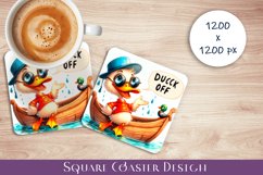 Funny duck Sarcastic Quotes Coaster Sublimation Design Product Image 1