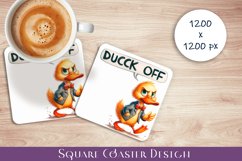 Funny duck Sarcastic Quotes Coaster Sublimation Design Product Image 1