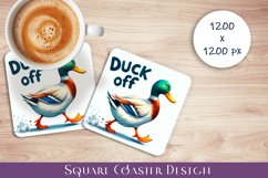 Funny duck Sarcastic Quotes Coaster Sublimation Design Product Image 1