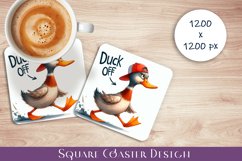 Funny duck Sarcastic Quotes Coaster Sublimation Design Product Image 1