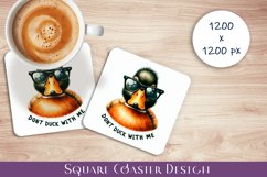 Funny duck Sarcastic Quotes Coaster Sublimation Design Product Image 1