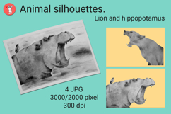 Animal silhouettes. Lion and hippopotamus Product Image 1