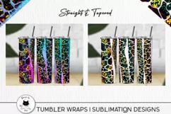 animal print pattern shown on tumblers