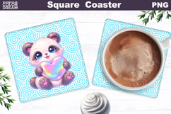 Cute Animal Square Coaster | Valentine Sublimation Product Image 1