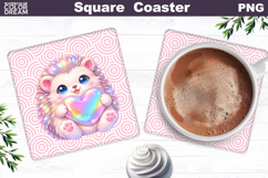 Cute Animal Square Coaster | Valentine Sublimation Product Image 1