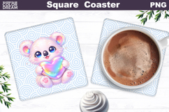 Cute Animal Square Coaster | Valentine Sublimation Product Image 1