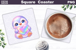 Cute Animal Square Coaster | Valentine Sublimation Product Image 1