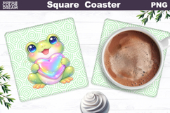Cute Animal Square Coaster | Valentine Sublimation Product Image 1