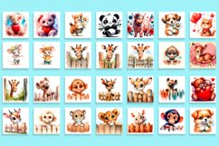 Animal square coaster sublimation bundle | Cow coaster PNG Product Image 5