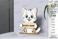 Animal Stand Decor Laser Cut. Cat SVG Product Image 1